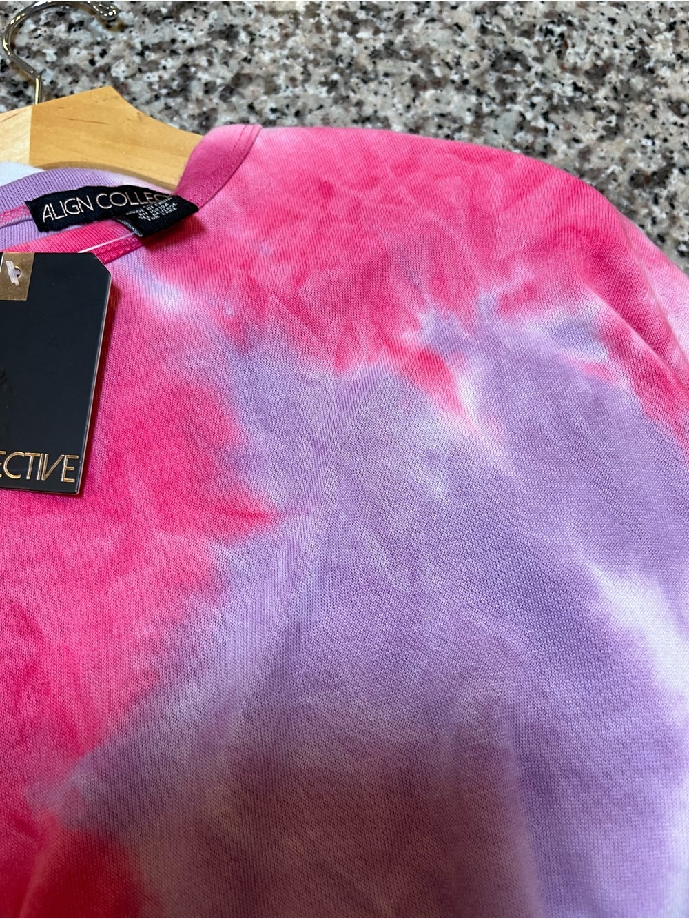 Align Collective Pink & Purple Tie-Dye Cropped Sweatshirt - Picture 7 of 9